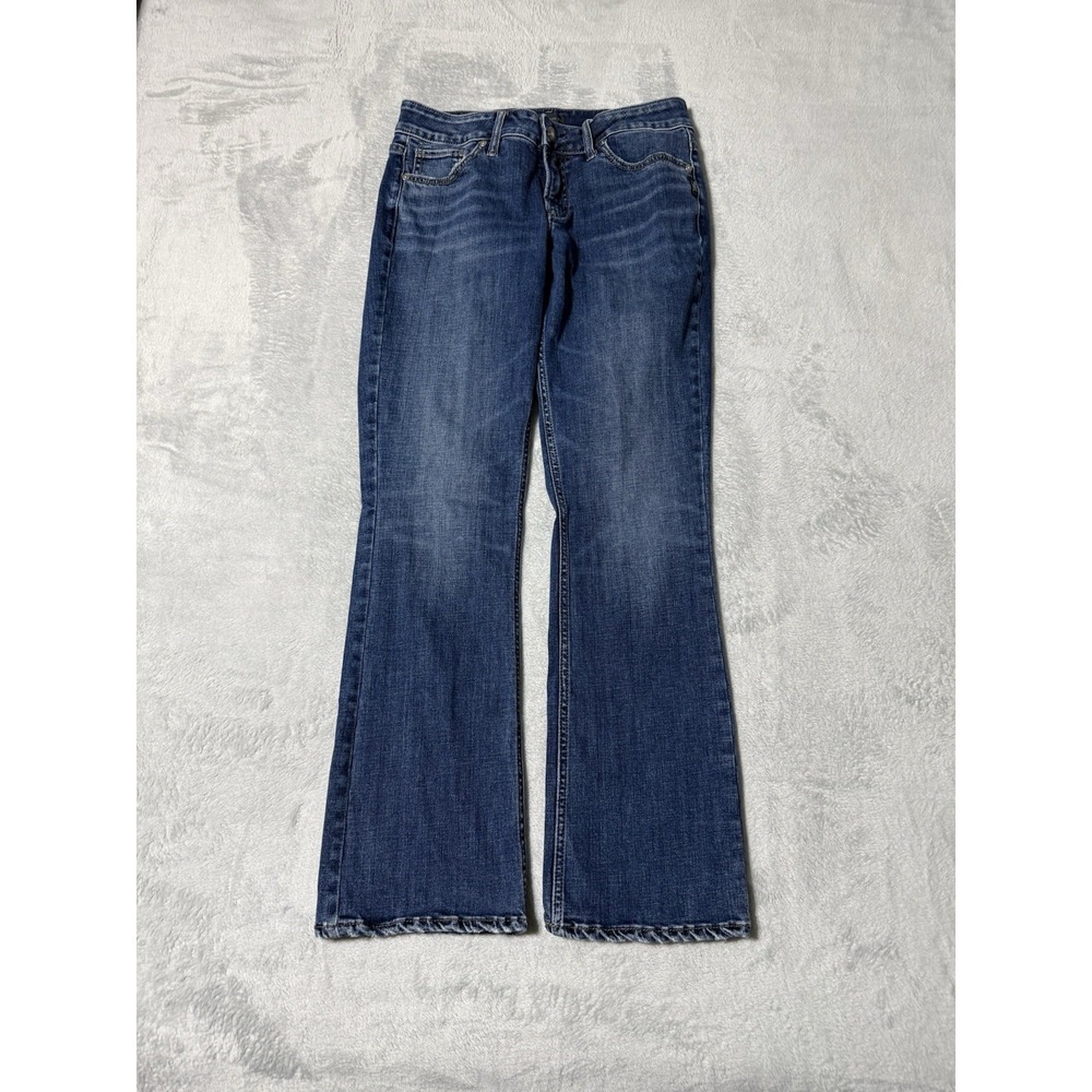 Silver Jeans Womens 29x29 Blue Suki Slim Boot Bootcut Denim‎ Stretch Distressed